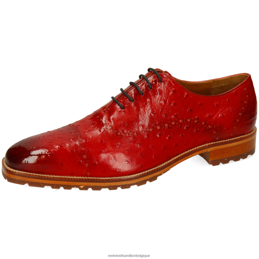 Melvin & Hamilton Hommes Jeff 8 R44228170 chaussures richelieu rouge
