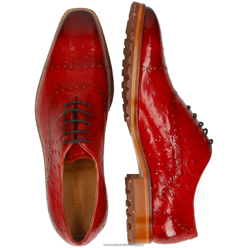 Melvin & Hamilton Hommes Jeff 8 R44228170 chaussures richelieu rouge